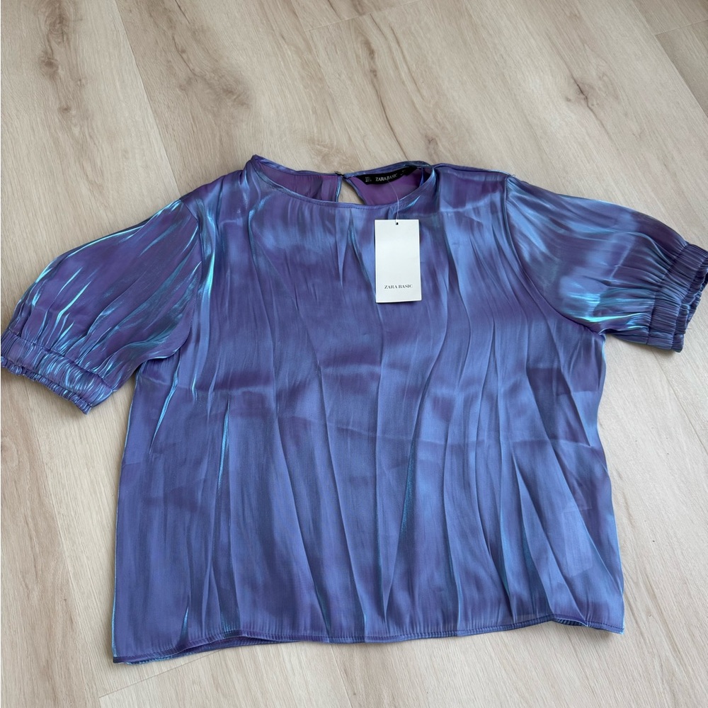 🔖NWT Zara Shiny Top - Picture 2 of 5